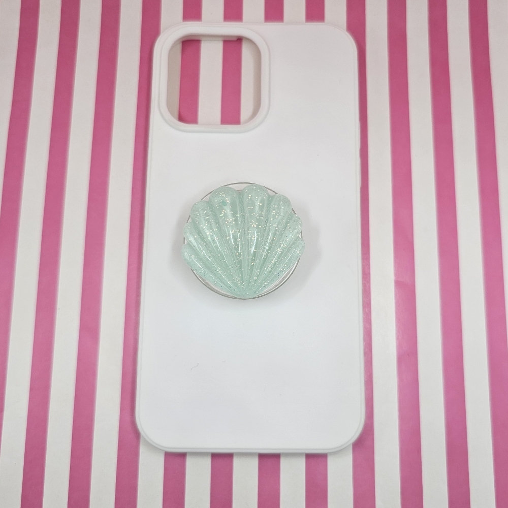 Turquoise Blue Scallop Shell Phone -Grip